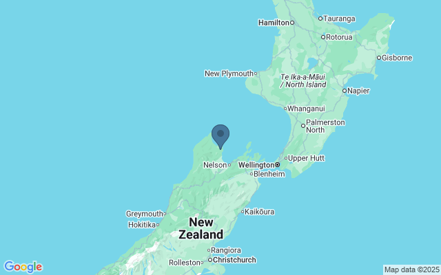 Kaart met locatie National Park Abel Tasman